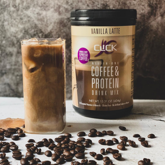 كليك قهوه بروتين فانيلا لاتيه 